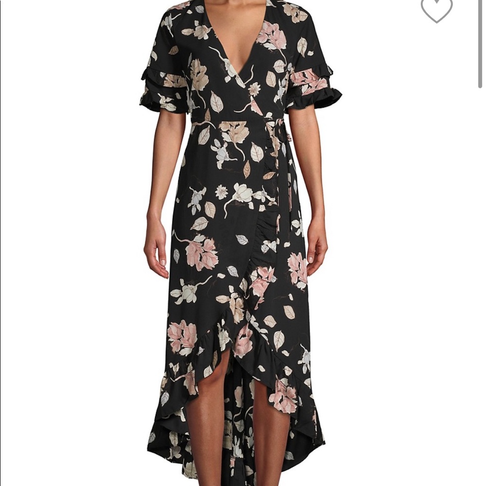 Lost + Wander High/Low Floral Wrap Dress